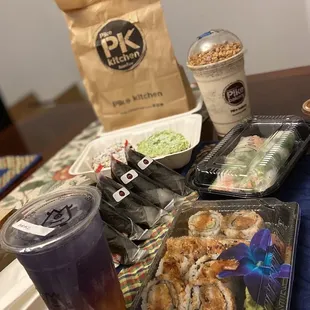 PK Roll, Shrimp S3. Fresh Summer Rolls with Shrimp, Top 9. Jolly Pong Frappe, Top 3. Twilight, Onigiri Variety Pack, Mochi Donuts