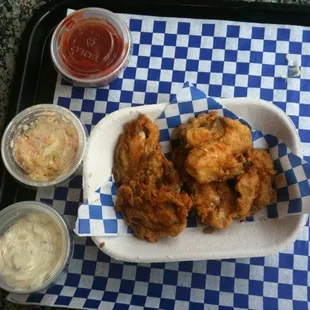 Pan fried oysters