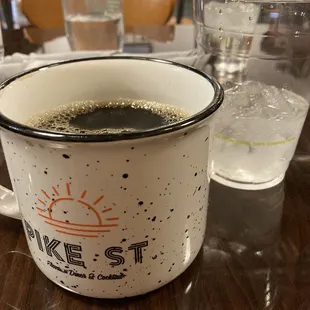 Coffee and ice water