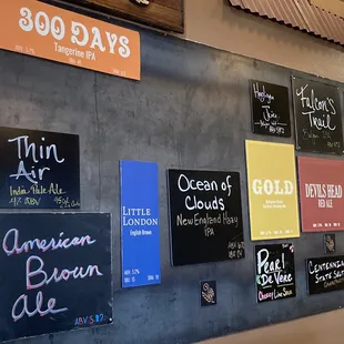 Beer options on tap