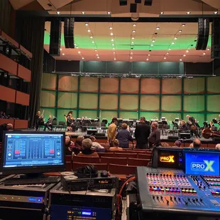 a large auditorium full of people