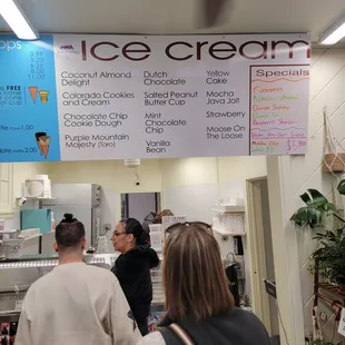 Ice Cream menu (11/11/23)