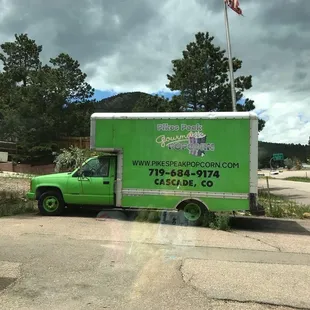 a truck parked in a parking lot