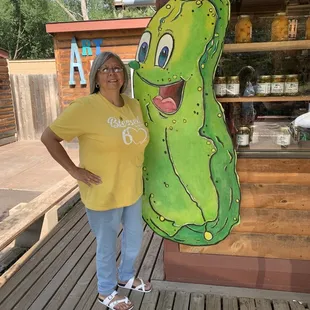 My mom with the pickle