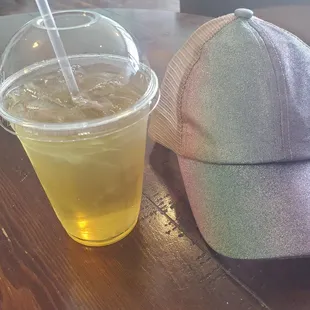 Green iced tea - refreshing after a long walk