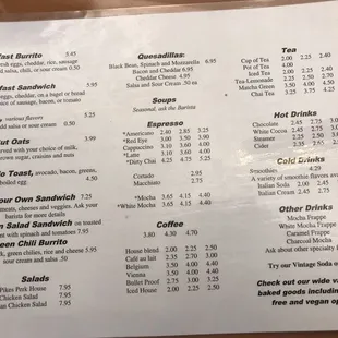 menu