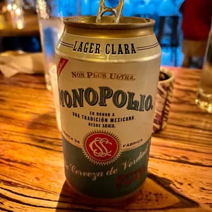 Monopolio Lager Clara beer - nice, crisp, refreshing - awesome accompaniment to a taco meal