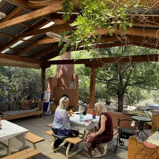 Eclectic back porch pario