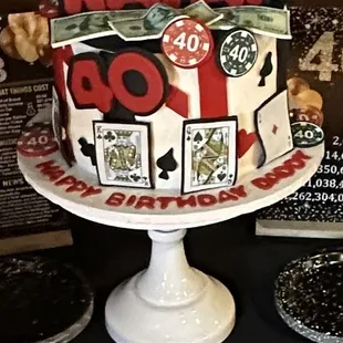 Casino themed 40th birthday cake.