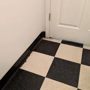 Dirty floor and door