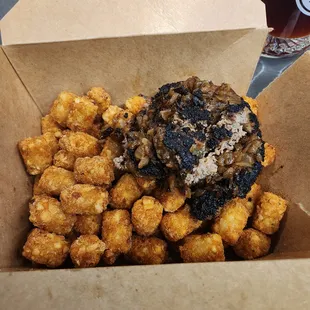 Burned patty. Super dry.