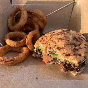 The BALT and a side of onion rings. Forgot to take the photo before diving in, my apologies!
