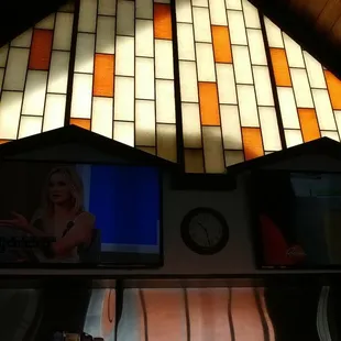 the stained glass windows