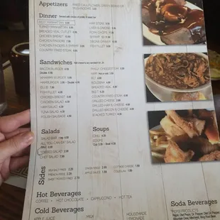 Dinner menu
