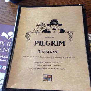 Front of menu.