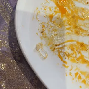 Inedible plastic piece found in one of the Pad Thai.