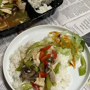 Ginger Chicken-lunch. Enough for two