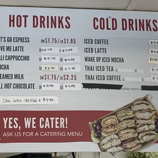 Hot and Cold Drinks Menu