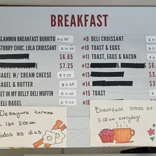 Breakfast Menu