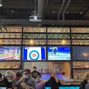 Cozy sports bar vibe