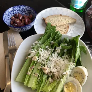 Deceptively delicious Caesar salad (I added the egg for more protein)