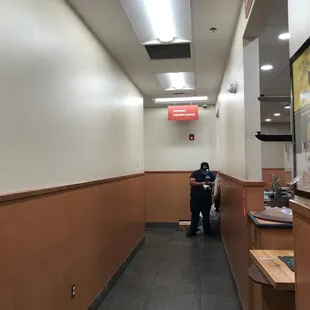 In line waiting in a shower at Pilot