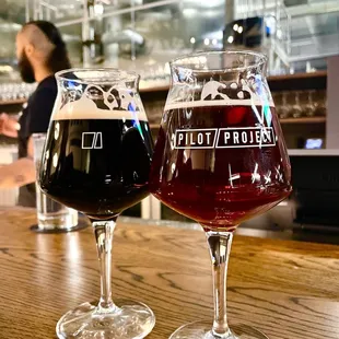 Beer pours at the bar