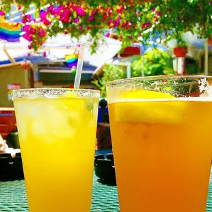 two drinks on a table