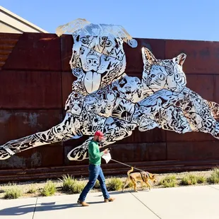 This cool art work greets visitors at the entrance.