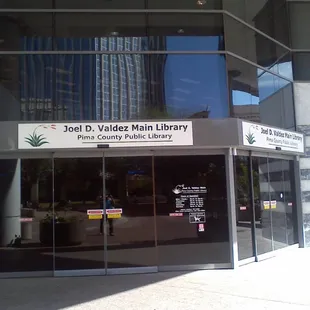 From entrance to the library