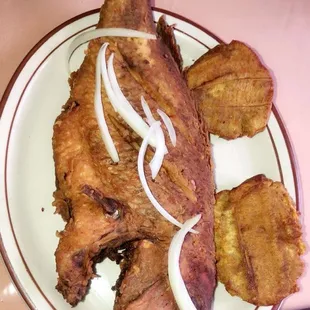 Fried fish and plantains