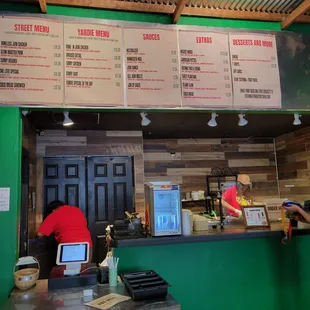 menus on the wall
