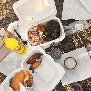 a table full of food