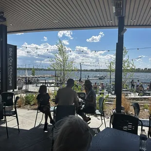 View of the lake from the outdoor dining