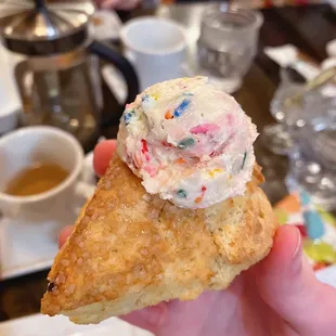 Scone with unicorn butter