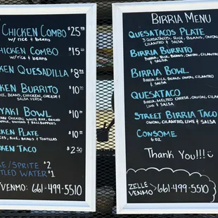 menu