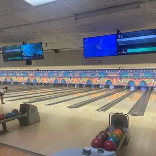 a bowling alley