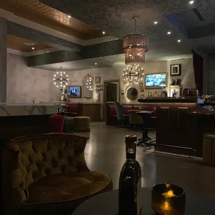 Bar area with seating.