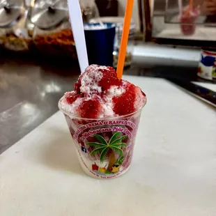 Baby raspado Fresas con crema