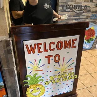 a welcome sign