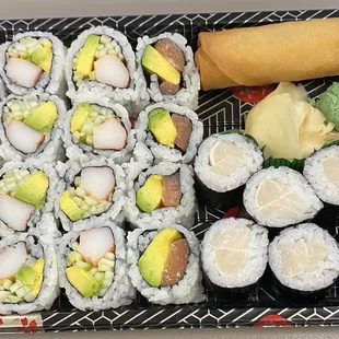Salmon Avocado Roll, California Roll, White Tuna Sushi