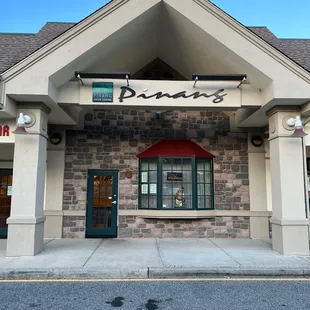 the entrance to the restaurant