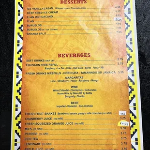 Desserts and beverages