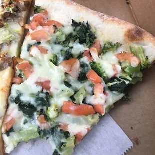 White Veggie pizza slice