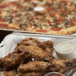 Jumbo Buffalo Wings. Sauce on the side.