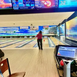 So we could not sit. WAY TO CLOSE  and look how dirty the ceiling tiles are. Everthing looked dirty