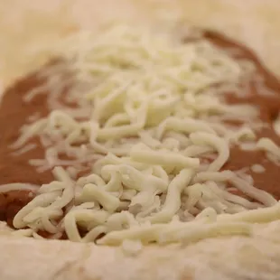 Bean and Cheese with Chorizo refried beans