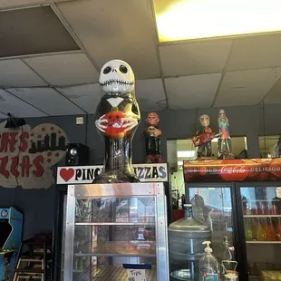 Cute statues at the front counter