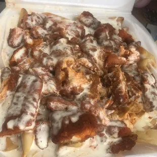 Buffalo chicken fries with extra ranch (breaded chicken makes it so extra good )