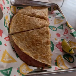 Ham and cheese quesadilla